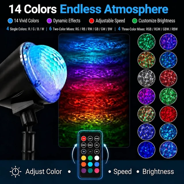 Alt view image 4 of 7 - Christmas Ocean Wave Projector Light OutdoorHalloween Water Effect Lamp