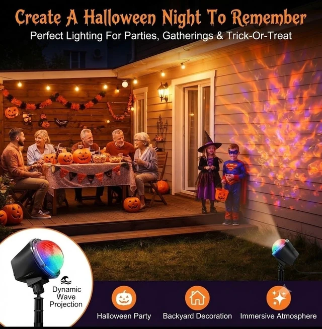 Alt view image 5 of 7 - Christmas Ocean Wave Projector Light OutdoorHalloween Water Effect Lamp