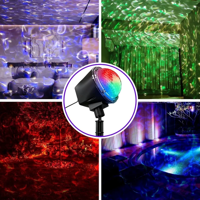 Alt view image 7 of 7 - Christmas Ocean Wave Projector Light OutdoorHalloween Water Effect Lamp
