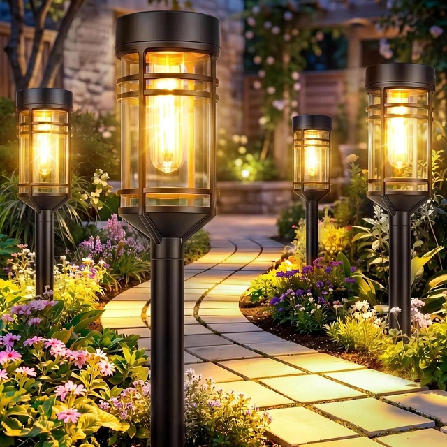 Main image of Ollny Solar Pathway Lights Outdoor 8 Packs, Solar Garden Lights IP65 Waterproof, LED Solar Powered Path Light Auto On/Off, Landscape Lighting for Yard Walkway Driveway Porch Outside Decor