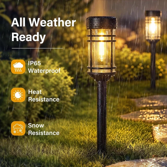 Alt view image 4 of 7 - Ollny Solar Pathway Lights Outdoor 8 Packs, Solar Garden Lights IP65 Waterproof, LED Solar Powered Path Light Auto On/Off, Landscape Lighting for Yard Walkway Driveway Porch Outside Decor