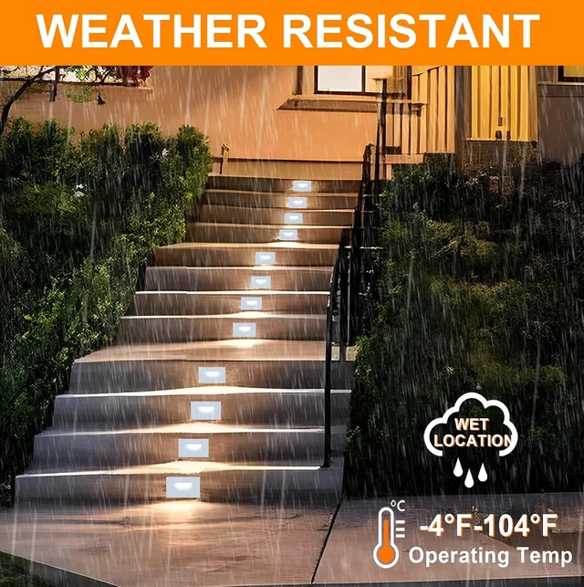 Alt view image 3 of 7 - CLOUDY BAY 120V Dimmable LED Indoor Outdoor Step Light,3-Pack,3000K Warm White,Stair Light,White Finish