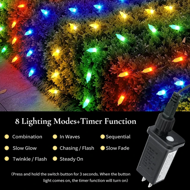Alt view image 2 of 7 - Christmas Net Lights Outdoor, Mesh Lights 120 LED, Outdoor Decor
