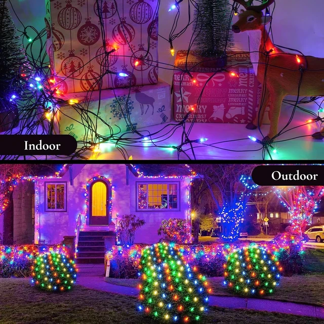 Alt view image 4 of 7 - Christmas Net Lights Outdoor, Mesh Lights 120 LED, Outdoor Decor