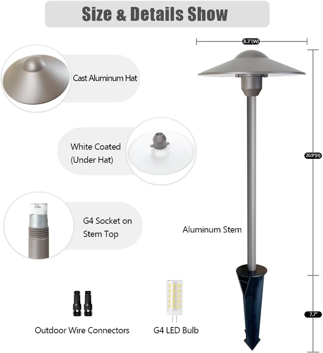 Alt view image 3 of 6 - Low Voltage Path Lighting Cast Aluminum Construction Outdoor