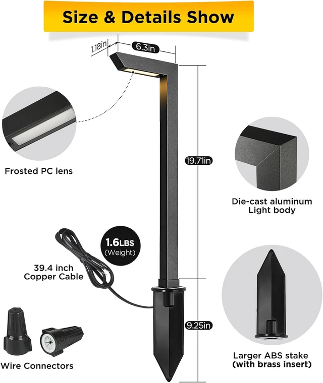 Alt view image 6 of 7 - Gardencoin 3CCT LED Low Voltage Landscape Pathway Lights Black 12 Pack