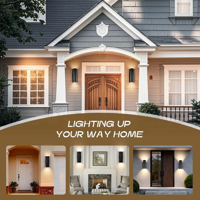 Alt view image 2 of 7 - Modern Outdoor Wall Lights Porch Light Patio Light 2 Packs