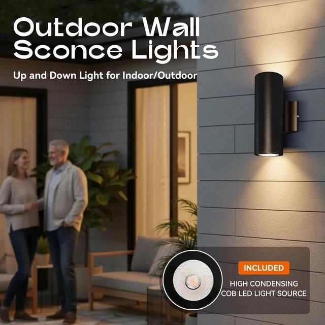 Alt view image 4 of 7 - Modern Outdoor Wall Lights Porch Light Patio Light 2 Packs