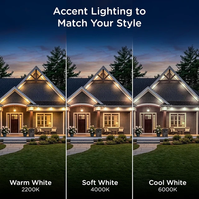 Alt view image 7 of 7 - Enbrighten Accent Permanent Outdoor Lights, 50ft, 12 Lights