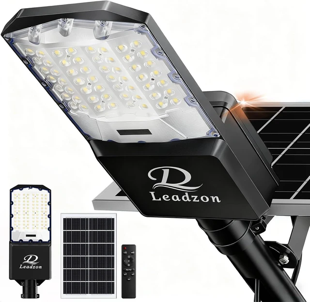 Main image of 12000w Solar Street Lights Outdoor Waterproof Black, 450000LM Super Bright LED Beads Commercial Solar Flood Lights with Remote Control for Patio, Street, Court and Parkling Lot