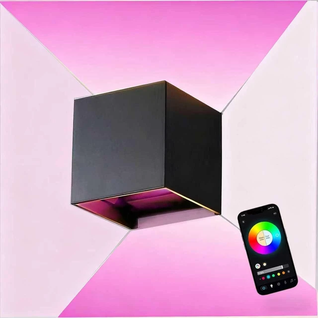 Main image of RGB Outdoor Wall Sconce Lighting Color Changing Porch Wall Lights Modern