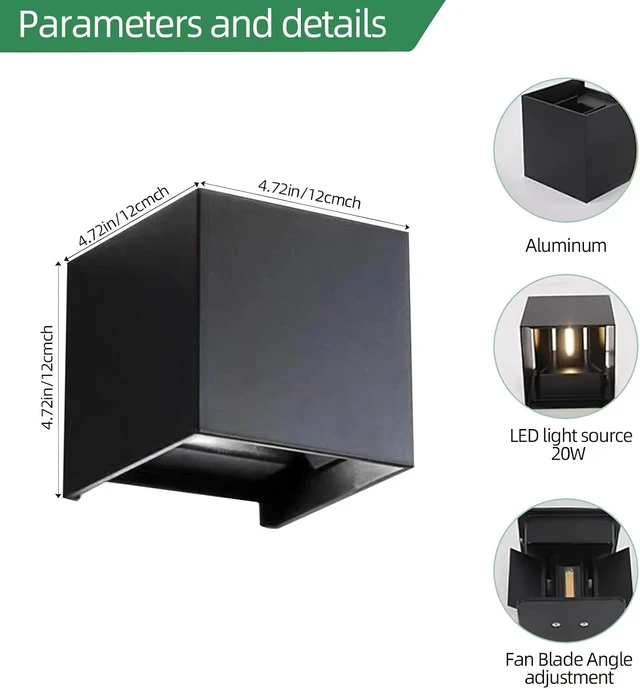 Alt view image 3 of 4 - RGB Outdoor Wall Sconce Lighting Color Changing Porch Wall Lights Modern