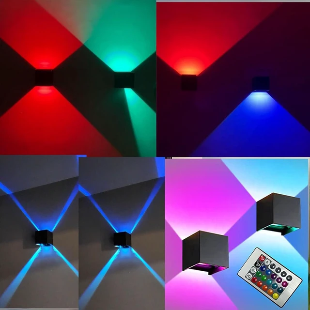 Alt view image 2 of 4 - RGB Outdoor Wall Sconce Lighting Color Changing Porch Wall Lights Modern