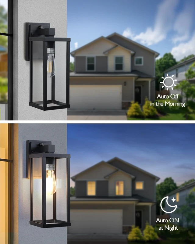 Alt view image 2 of 7 - LITFIT Dusk to Dawn Outdoor Wall Sconces, 14'' Aluminum Exterior Lights