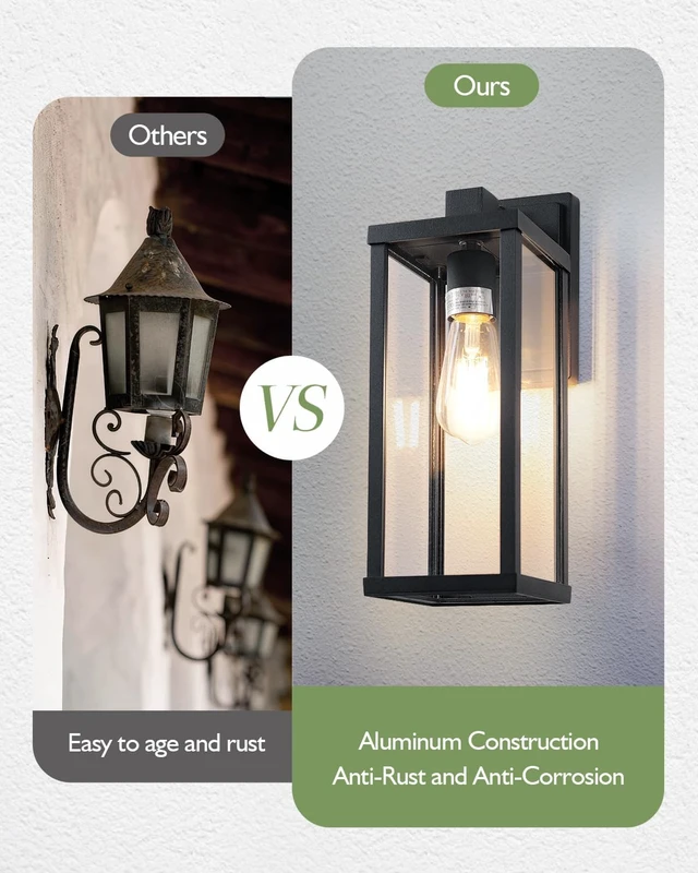 Alt view image 5 of 7 - LITFIT Dusk to Dawn Outdoor Wall Sconces, 14'' Aluminum Exterior Lights