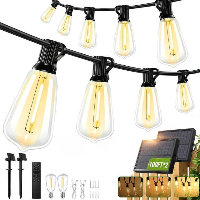 Main image of 200FT Solar String Lights Outdoor Waterproof for Patio Hanging