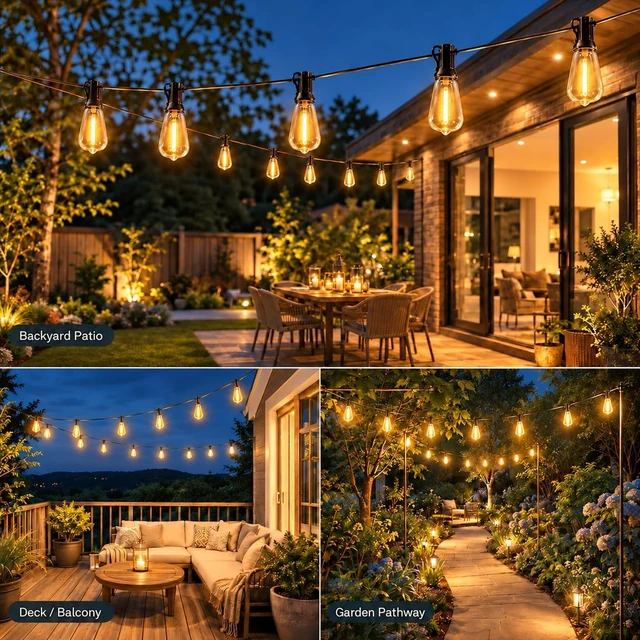 Alt view image 4 of 6 - 200FT Solar String Lights Outdoor Waterproof for Patio Hanging