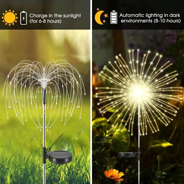 Alt view image 5 of 7 - HPUFKOT Solar Garden Lights Outdoor,Waterproof Garden, 2PC 200 LED Twinkling Firework Lights Decorative with 8 Modes,Decor for Yard Patio Pathway Lawn for Yard Outside Fairy Decorative