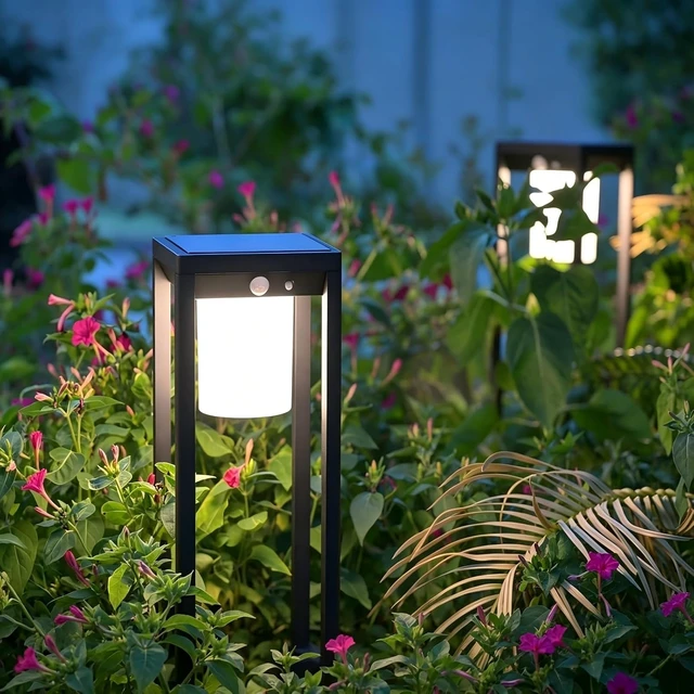 Alt view image 3 of 7 - Outdoor Solar Lanterns Waterproof, LED Motion Sensor Floor Lamp