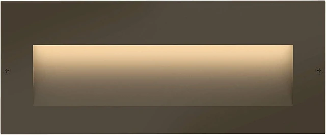 Main image of Hinkley Taper 1565BZ Wide Horizontal 12v Landscape Step Light, Aluminum, Low Voltage, Recessed Mount, Integrated LED, Safe for Wet Conditions, Bronze Finish with Etched Glass Lens