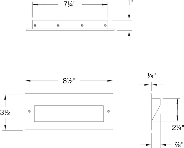 Alt view image 3 of 7 - Hinkley Taper 1565BZ Wide Horizontal 12v Landscape Step Light, Aluminum, Low Voltage, Recessed Mount, Integrated LED, Safe for Wet Conditions, Bronze Finish with Etched Glass Lens