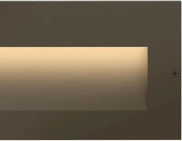Alt view image 6 of 7 - Hinkley Taper 1565BZ Wide Horizontal 12v Landscape Step Light, Aluminum, Low Voltage, Recessed Mount, Integrated LED, Safe for Wet Conditions, Bronze Finish with Etched Glass Lens