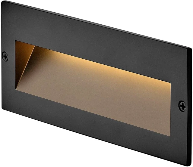 Alt view image 7 of 7 - Hinkley Taper 1565BZ Wide Horizontal 12v Landscape Step Light, Aluminum, Low Voltage, Recessed Mount, Integrated LED, Safe for Wet Conditions, Bronze Finish with Etched Glass Lens