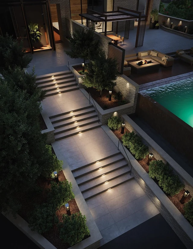 Alt view image 4 of 7 - Hinkley Taper 1565BZ Wide Horizontal 12v Landscape Step Light, Aluminum, Low Voltage, Recessed Mount, Integrated LED, Safe for Wet Conditions, Bronze Finish with Etched Glass Lens