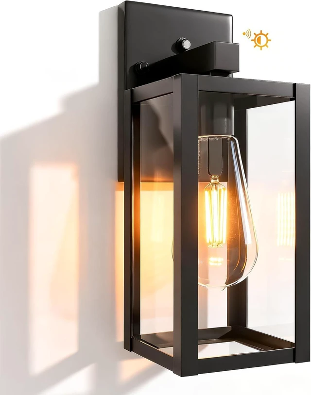 Main image of Dawn to Dusk Sensor Outdoor Light Fixture Waterproof Porch Lights Anti-Rust Exterior Wall Lighting Outdoor Wall Lantern for Patio Front Door Garage House