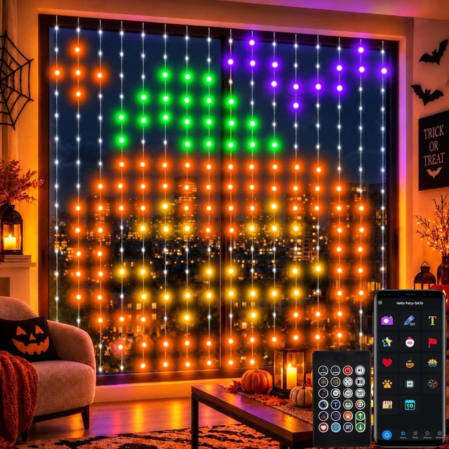 Main image of echosari 400 LED Smart Curtain Lights Plug in with App Programmable