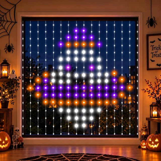 Alt view image 5 of 7 - echosari 400 LED Smart Curtain Lights Plug in with App Programmable