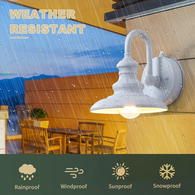 Alt view image 3 of 7 - LONEDRUID Dusk to Dawn Sensor Outdoor Gooseneck Barn Light Fixture White