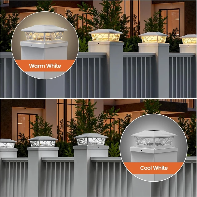 Alt view image 2 of 6 - APONUO Solar Post Cap Lights 4x4 5x5 6x6, IP64 Waterproof