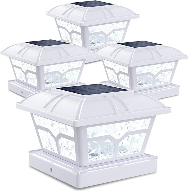 Main image of SIEDiNLAR Solar Post Cap Lights Outdoor 2 Modes, 4 Pack, White, Warm/White