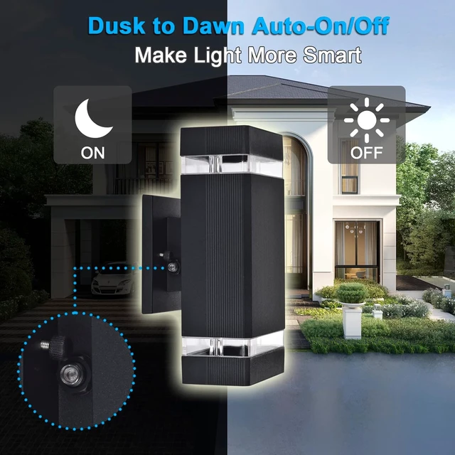 Alt view image 2 of 7 - iYogaled Modern Outdoor Wall Lights with Dusk to Dawn Outdoor Lighting