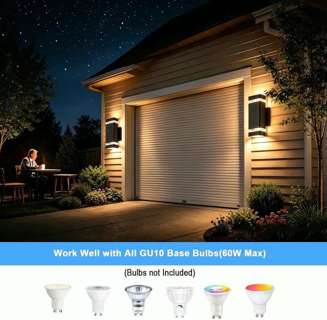 Alt view image 5 of 7 - iYogaled Modern Outdoor Wall Lights with Dusk to Dawn Outdoor Lighting