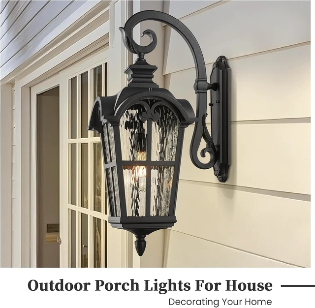 Alt view image 4 of 6 - Outdoor Wall Sconce, Black Exterior Lighting Fixtures