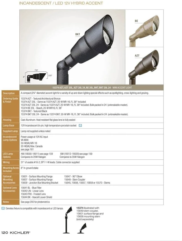 Alt view image 2 of 7 - Kichler 12V Landscape Spotlight Light, Textured Bronze