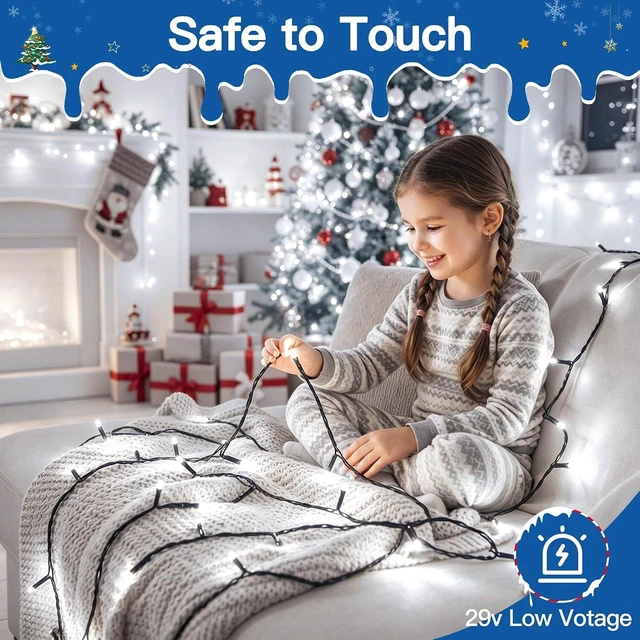 Alt view image 6 of 7 - 500 LED Christmas Lights Outdoor, 164ft White String Lights