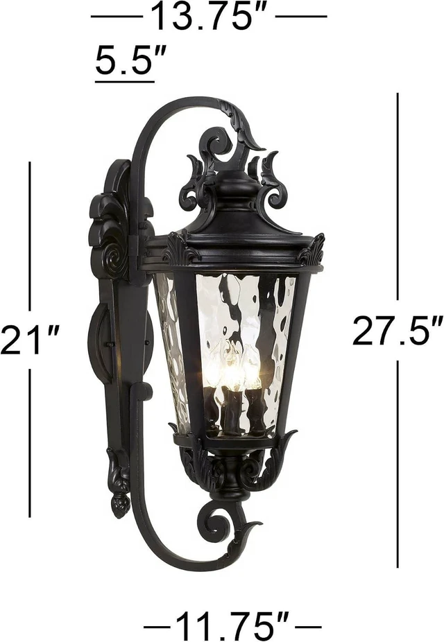 Alt view image 4 of 7 - Casa Marseille 27 1/2" High Black Rustic Outdoor Wall Light Fixture