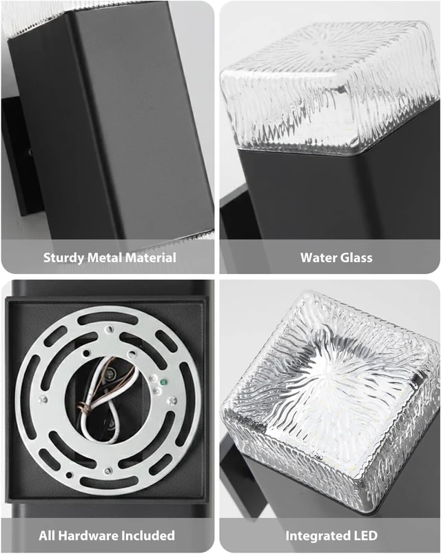 Alt view image 5 of 7 - RAYVO Outdoor Wall Light, 3CCT Up and Down Sconce, Black