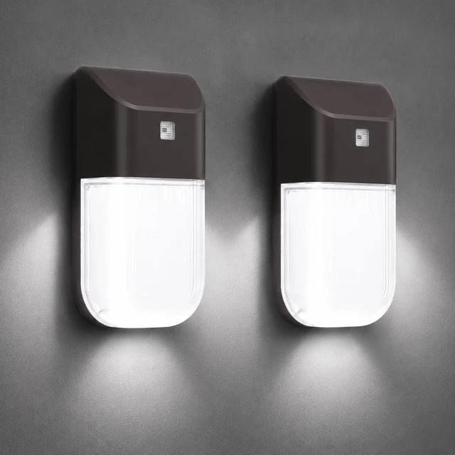 Main image of rosykite LED Outdoor Wall Light 2 Pack, Dusk to Dawn Outdoor Lighting, 5CCT Selectable 2700K 3000K 3500K 4000K 5000K,ETL & DLC Listed Triac Dimmable Security Lighting IP65 for Garage Barn Warehouse