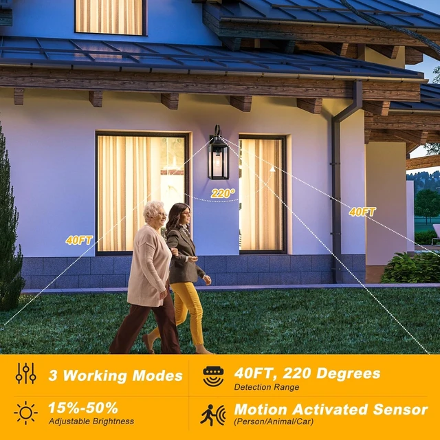 Alt view image 4 of 7 - 20" Motion Sensor Outdoor Wall Lights, Dawn to Dusk Outdoor Light Fixture