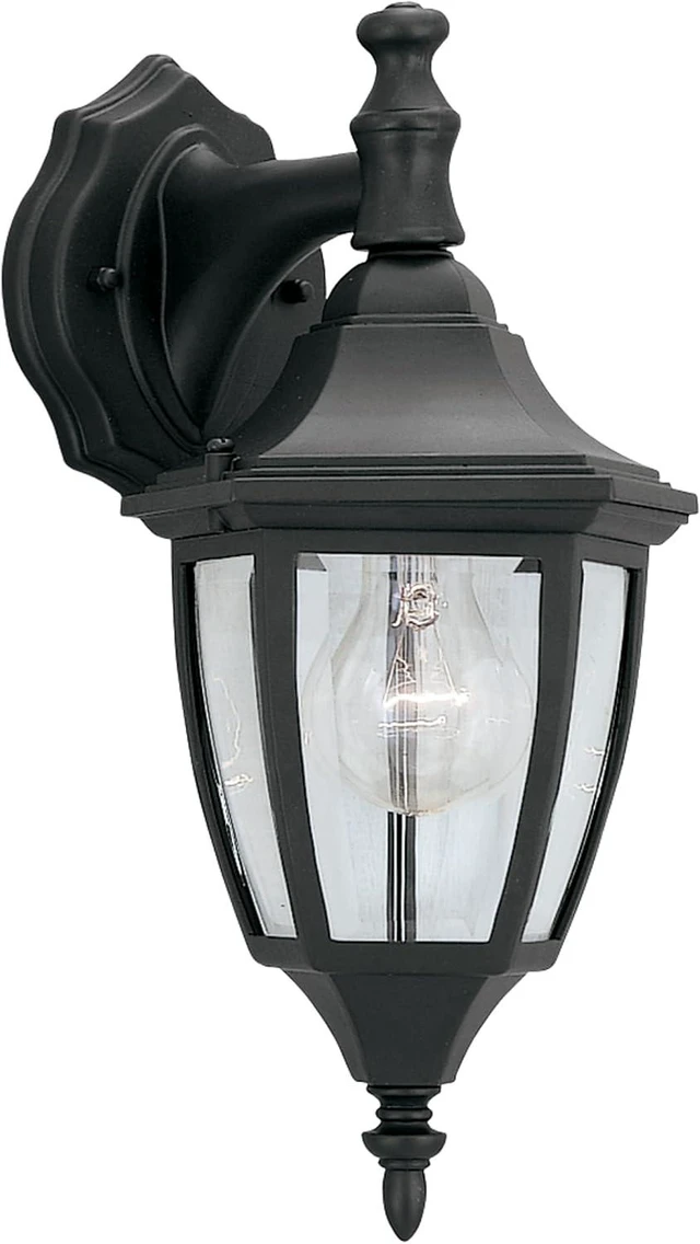 Main image of Designers Fountain Waterbury Outdoor Light Fixture, 14.25 Inch Exterior Wall Lantern Sconce for Front Door, Patio and Porch, Black, 2461-BK