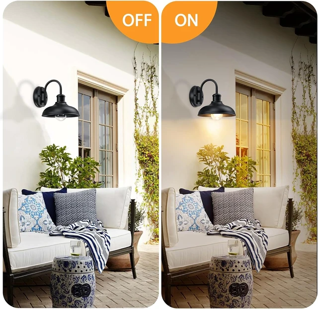 Alt view image 2 of 7 - Gooseneck Outdoor Light Fixtures, Farmhouse Barn Lights for Porch, Black