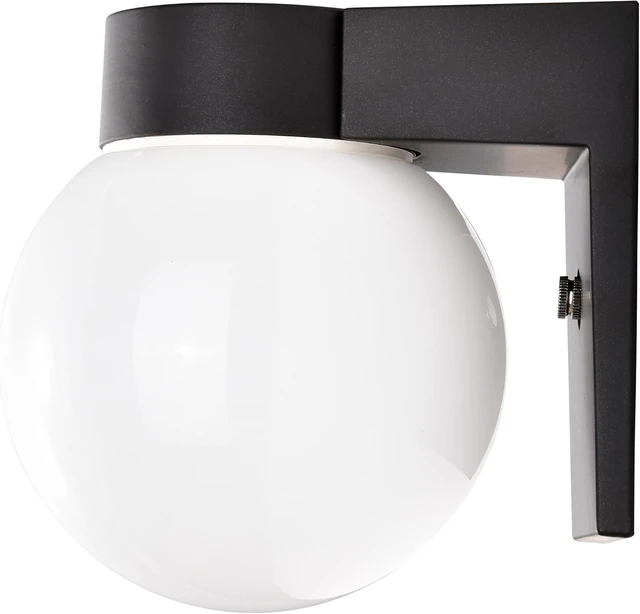 Alt view image 5 of 5 - Nuvo SF77/140, Outdoor Wall Light Fixture, White Globe, Black Finish