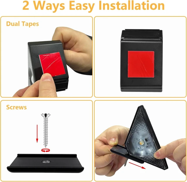Alt view image 6 of 7 - Solar Step Lights Outdoor, 6 Pack Solar Stair Lights Waterproof, Warm White/7 RGB Colors Deck Lighting for Outside Garden Stair, Deck, Fence, Front Step, Front Porch, and Patio Decor