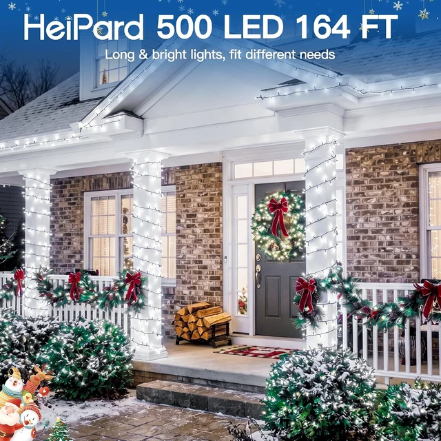 Alt view image 2 of 7 - 500 LED Christmas Lights Outdoor, 164ft White String Lights
