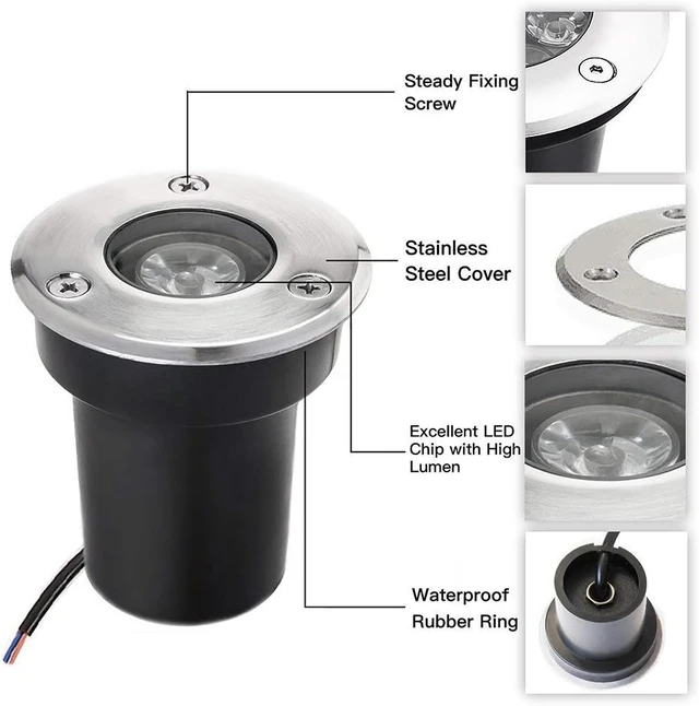 Alt view image 3 of 7 - SUNRIVER Low Voltage Landscape Lights,1W Outdoor In-Ground Lights 12V-24V LED Landscape Lighting for Paver, Deck, Step, Garden, IP67 Waterproof (6 Pack Warm White)