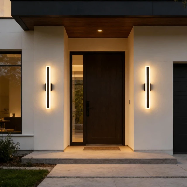 Main image of Modern Outdoor Wall Light - 16W 3000K Warm White Wall Sconce, 2-pack